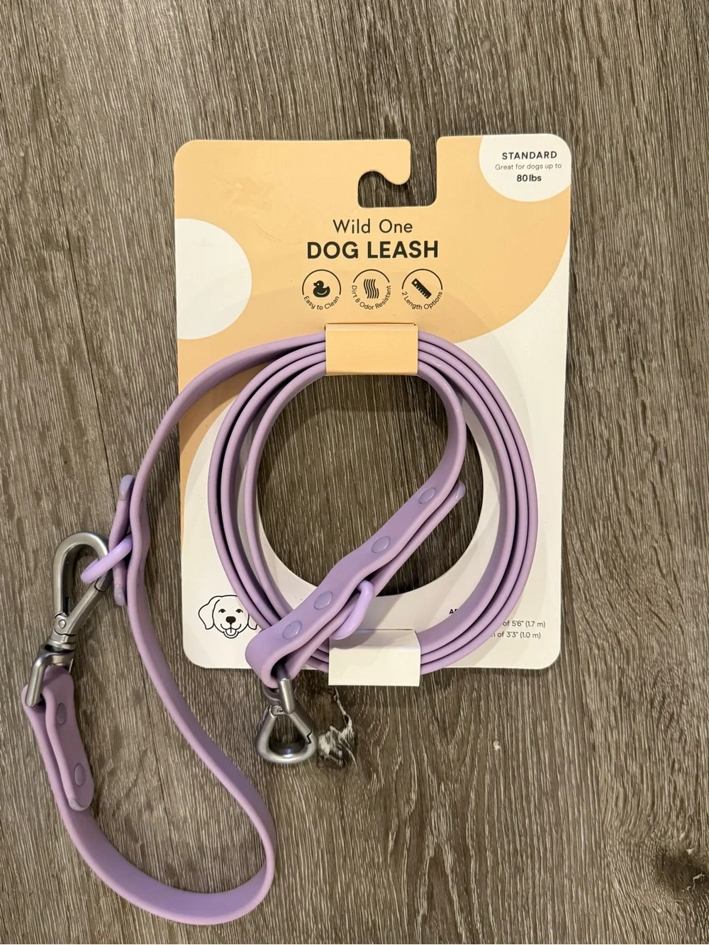 Wild One Adjustable Dog Leash Standard Purple/Lilac 5’6” Up to 80 lbs NEW